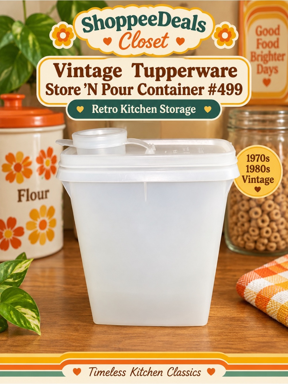 Vintage Tupperware Store ’N Pour Container #499